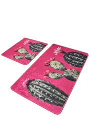 Mijölnir Cacto Juego de alfombrillas de baño Multicolor de 2 piezas